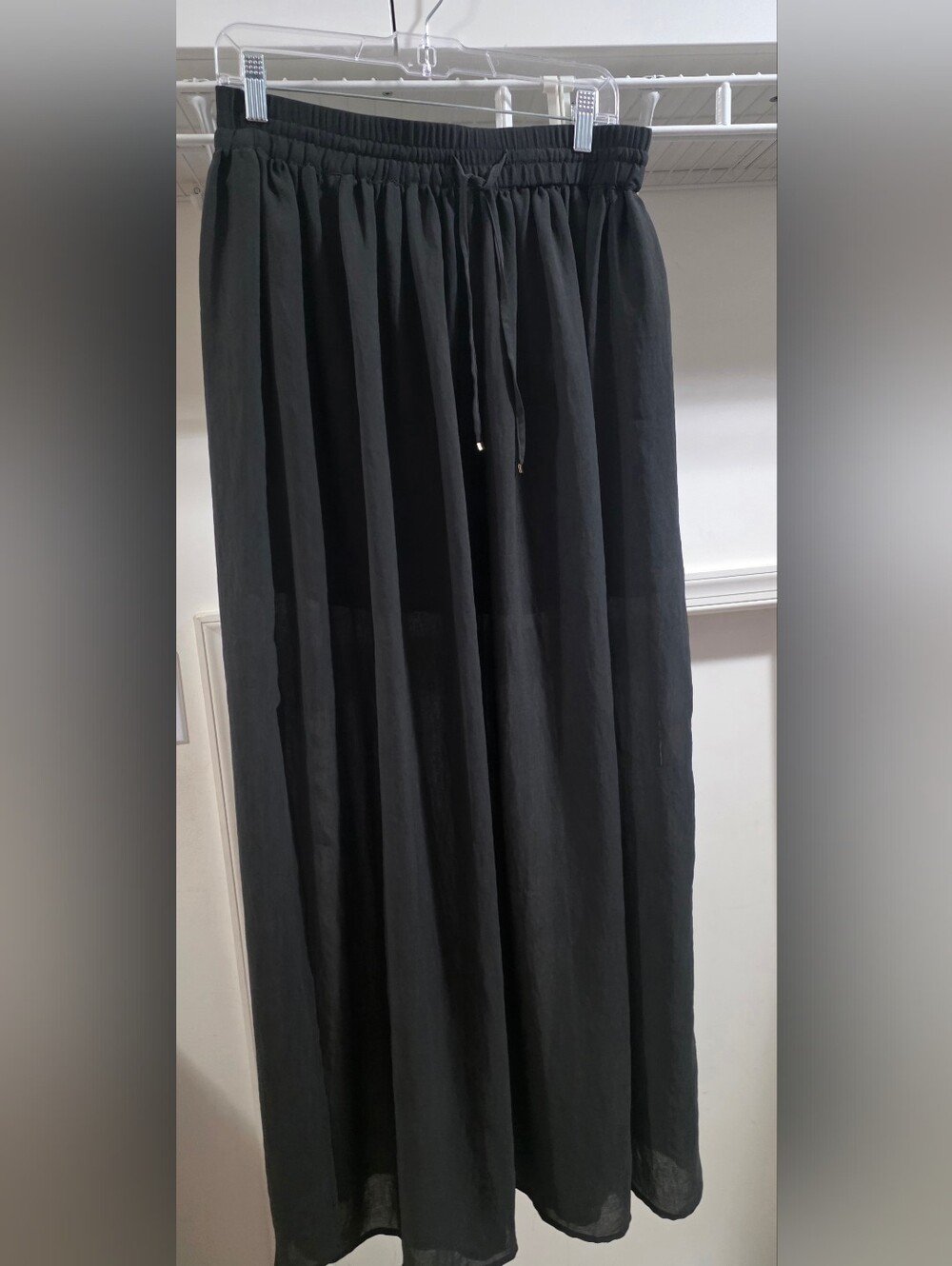 Mango Gray Maxi Skirt with Drawstring Waist